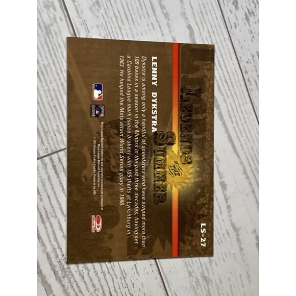 NY Mets 2003 Donruss Signature Legends of Summer Auto 27 Lenny Dykstra Autograph - Picture 2 of 2